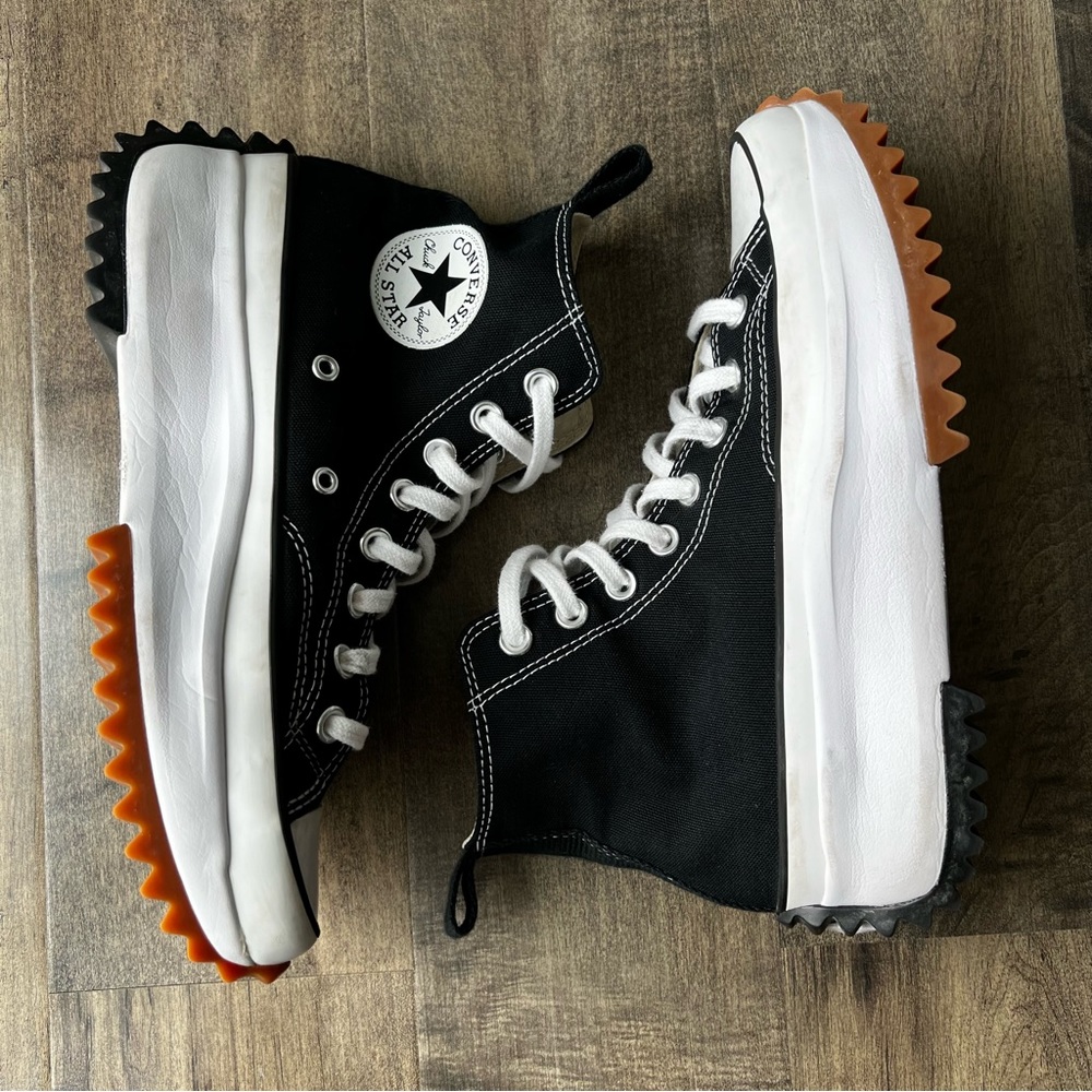 Converse Run Star Hike Shoes Women’s 8.5 Platform Hi Top Chuck Taylor Black - Picture 3 of 8